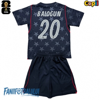 Statele Unite Folarin Balogun #20 Echipament de Fotbal Replică Mondial 2026 Copii Deplasare (+ Șorturi)
